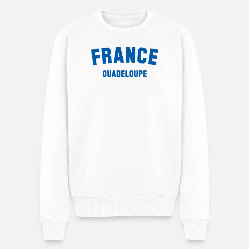 Guadeloupe France - Männer Premium Bio Pullover - Weiß