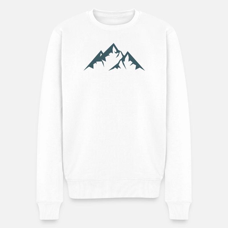 mountains berge - Männer Premium Bio Pullover - Weiß