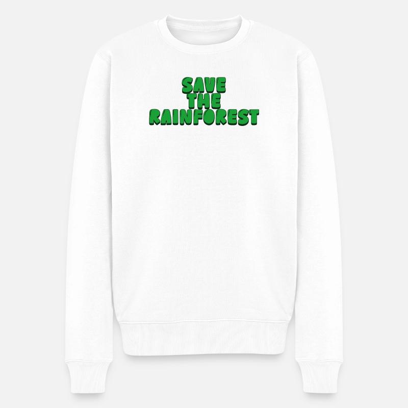 save the rainforest - Männer Premium Bio Pullover - Weiß