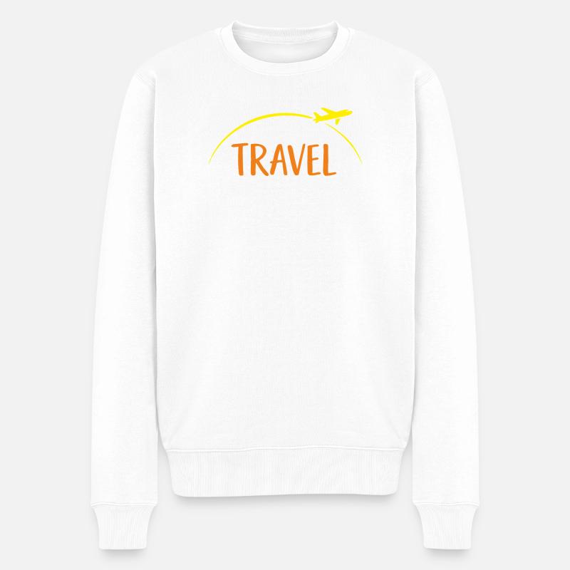 Travel - Männer Premium Bio Pullover - Weiß