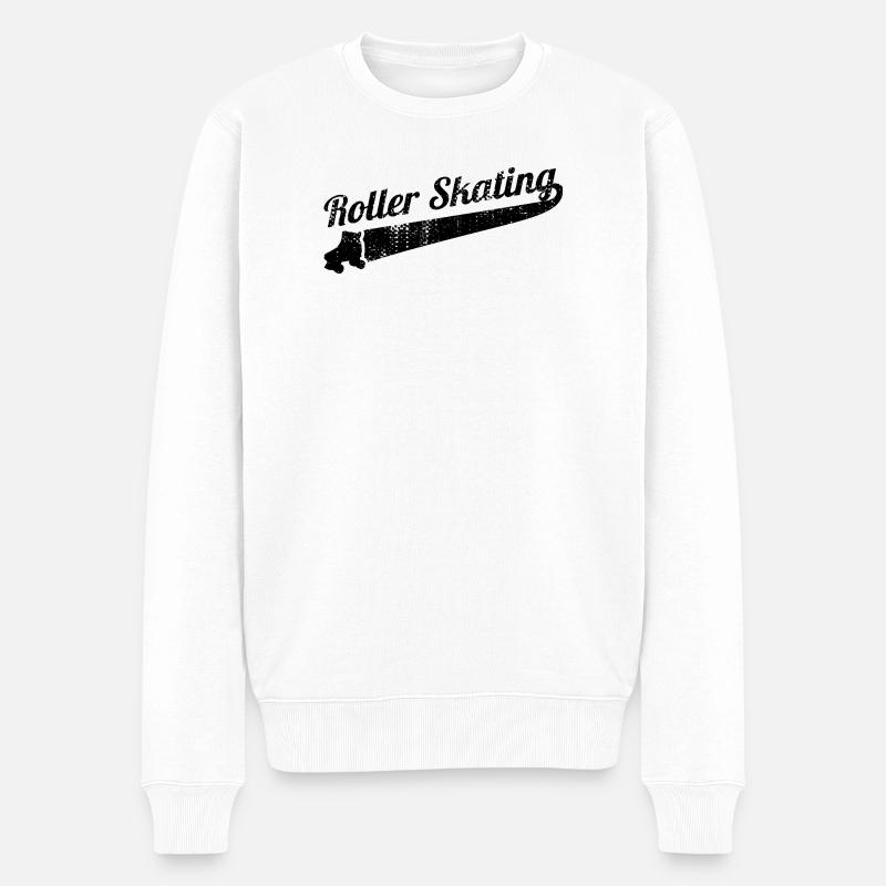 Rollschuhlaufen - Männer Premium Bio Pullover - Weiß