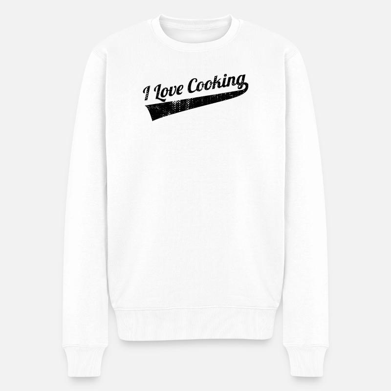 I Love Cooking - Männer Premium Bio Pullover - Weiß