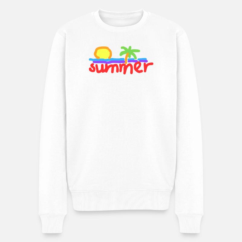 Sommer - Männer Premium Bio Pullover - Weiß