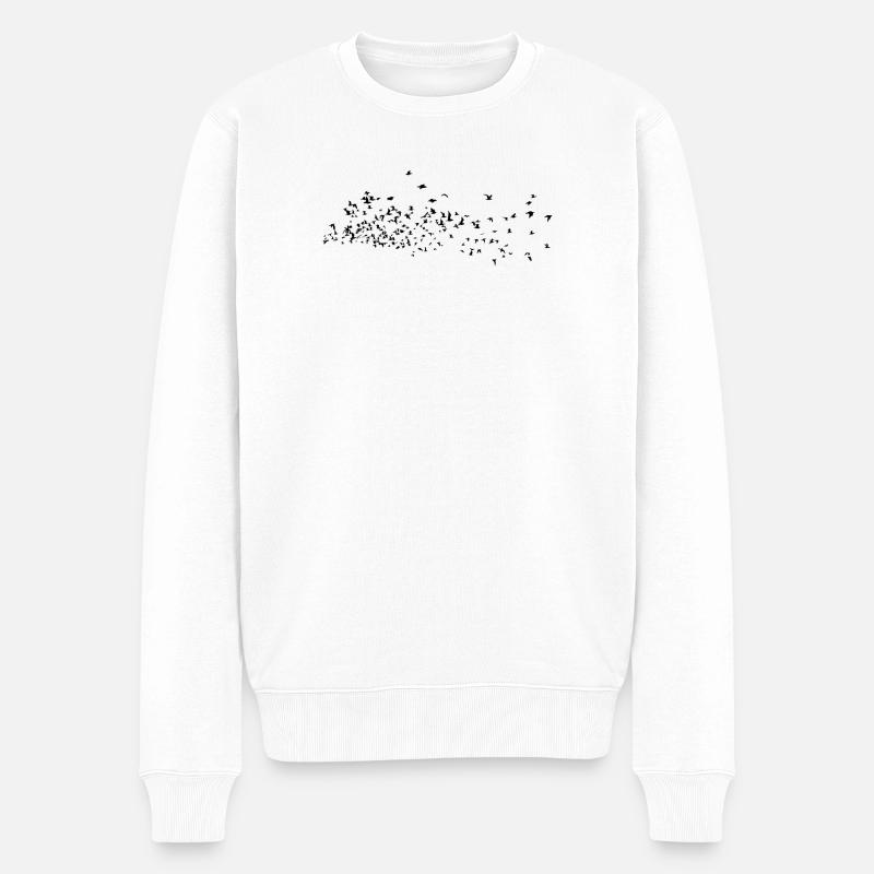 Vögel Tiere - Männer Premium Bio Pullover - Weiß