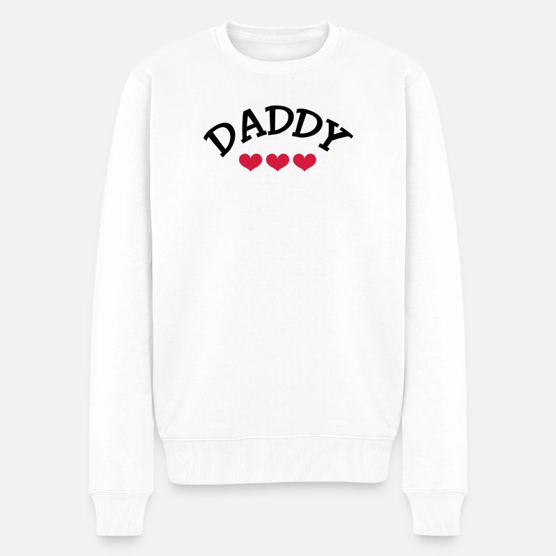 Daddy - Männer Premium Bio Pullover - Weiß