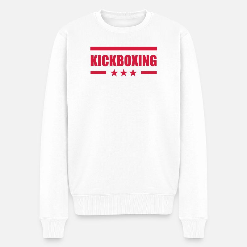 Kickboxing / Kick-Boxeur / Kick Boxing / - Pull Premium bio Homme - blanc