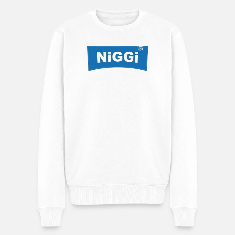 Niggi - Männer Premium Bio Pullover - Weiß