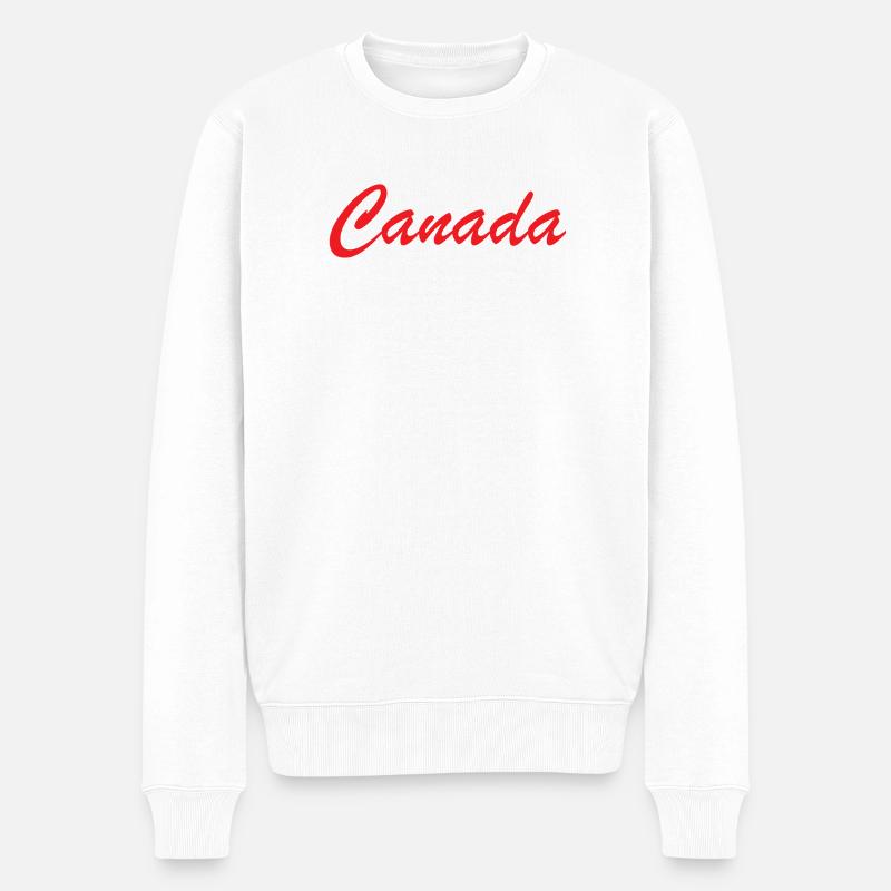 Canada Script Lettering Red - Men's Premium Organic Jumper - white