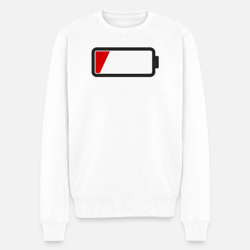 Batterie vide - Pull Premium bio Homme - blanc