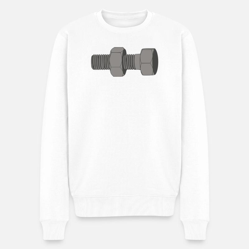 Bolzen - Männer Premium Bio Pullover - Weiß