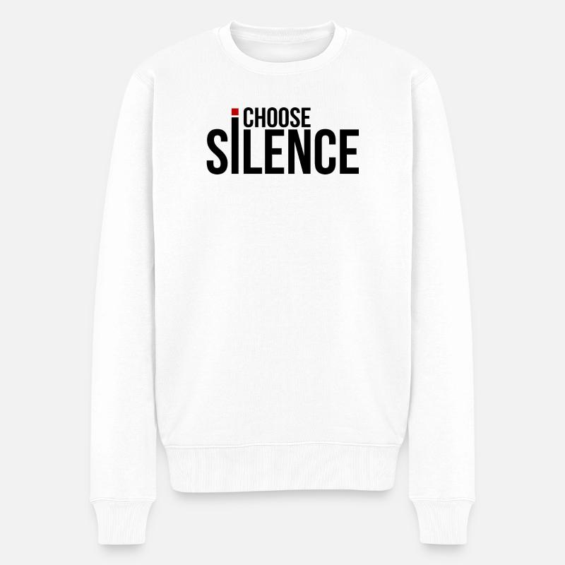 Ich wähle Stille - Männer Premium Bio Pullover - Weiß