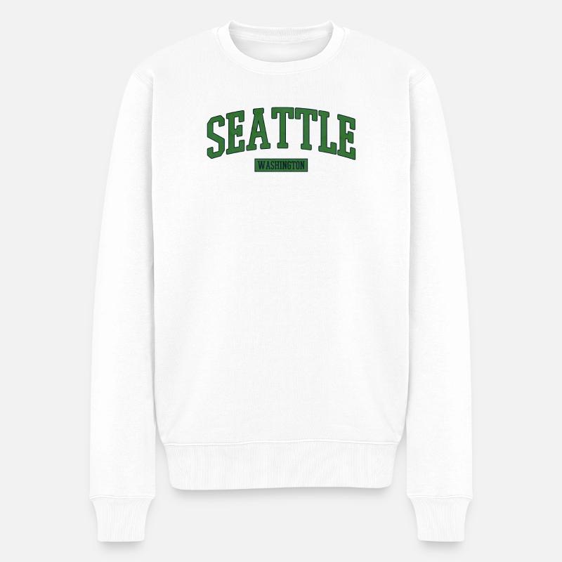 Seattle Washington États-Unis - Pull Premium bio Homme - blanc