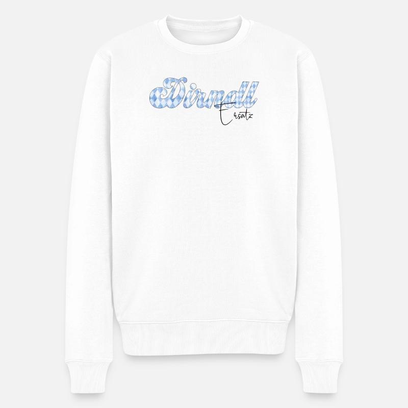 Dirndl Schrift Bayern Muster - Männer Premium Bio Pullover - Weiß