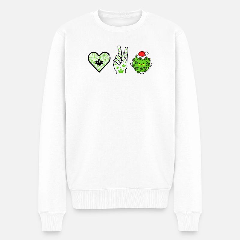 Amour, Paix et Bonheur / Joyeux Noël - Pull Premium bio Homme - blanc