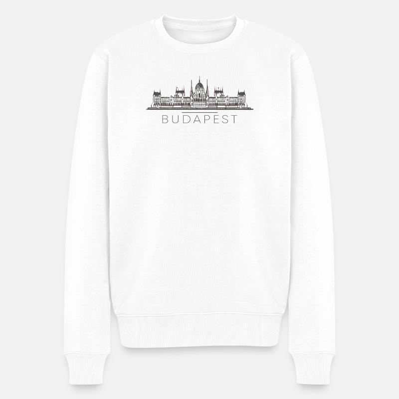 Budapest Ungarn - Männer Premium Bio Pullover - Weiß