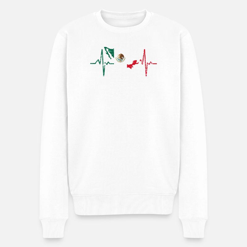 Mexico - Männer Premium Bio Pullover - Weiß