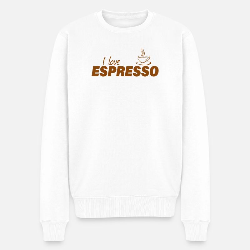 I LOVE ESPRESSO - Männer Premium Bio Pullover - Weiß