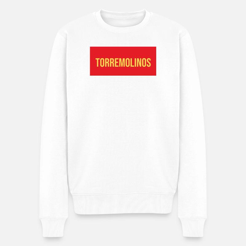 Torremolinos Coastal Bold Text Design - Pull Premium bio Homme - blanc