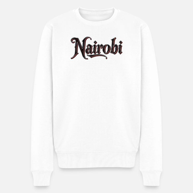 Naïrobi Stadtname im Gothic-Stil - Männer Premium Bio Pullover - Weiß