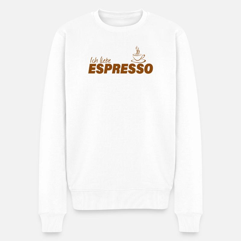 ICH LIEBE ESPRESSO - Männer Premium Bio Pullover - Weiß