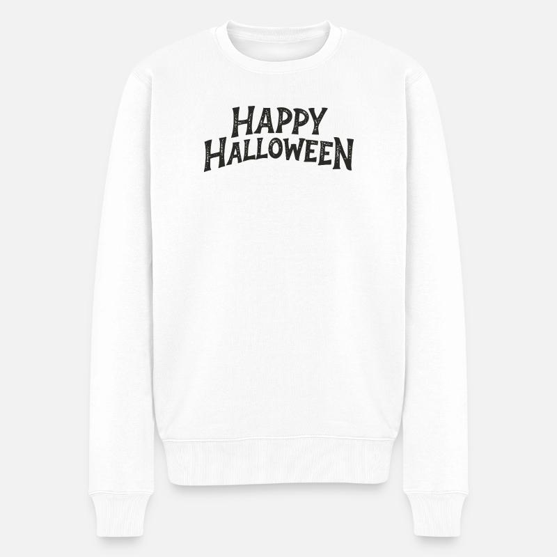 Halloween Joyeux Déchiré - Pull Premium bio Homme - blanc