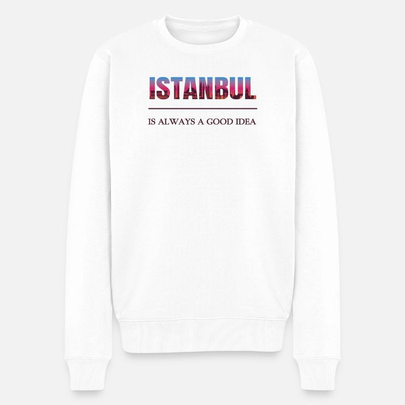 Istanbul Türkiye – Immer eine gute Idee  - Männer Premium Bio Pullover - Weiß