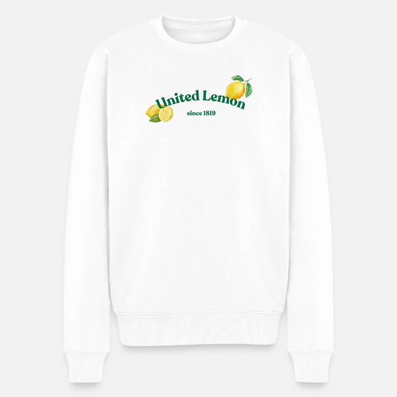United Lemon  - Männer Premium Bio Pullover - Weiß