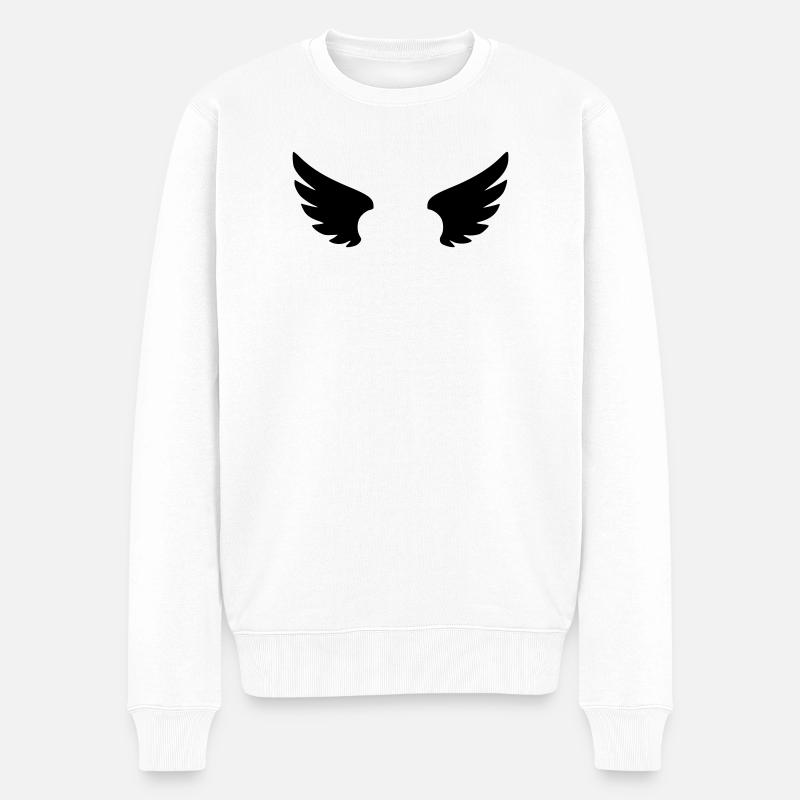 Engel Piktogramm | Schutzengel & Glaube Symbol - Männer Premium Bio Pullover - Weiß