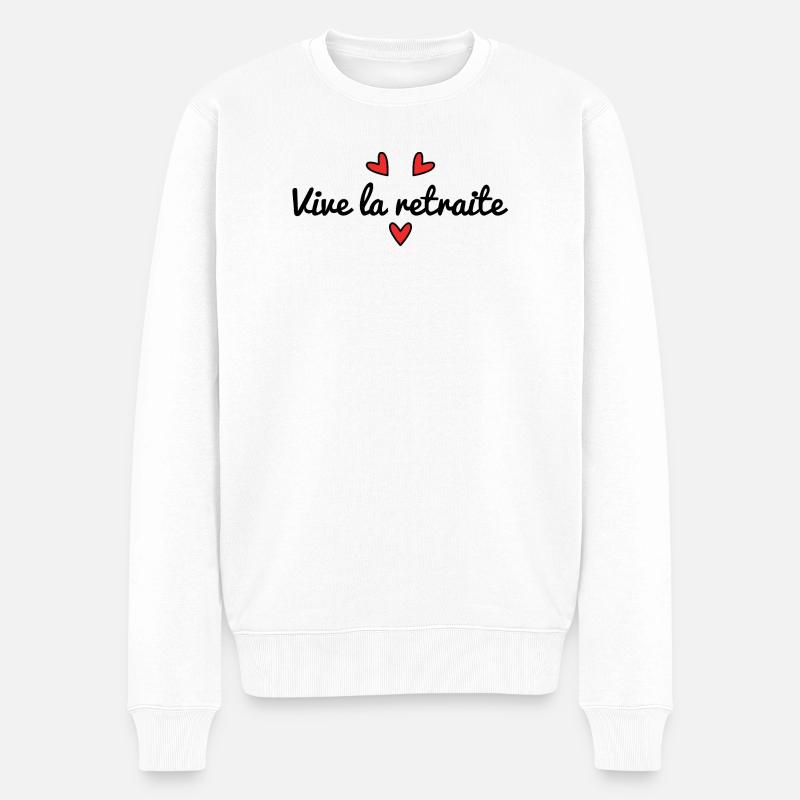 RUHESTAND. RUHESTAND. PENSIONIERT. RUHESTAND - Männer Premium Bio Pullover - Weiß