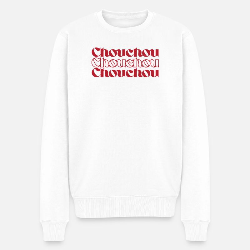 Haargummi - Männer Premium Bio Pullover - Weiß