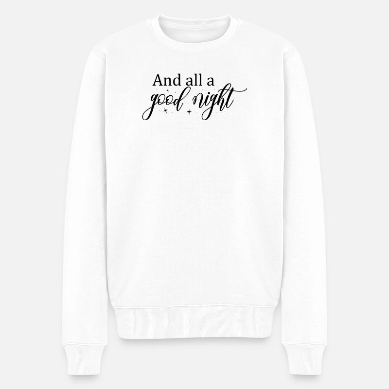 Gute Nacht Script mit Sternen - Männer Premium Bio Pullover - Weiß