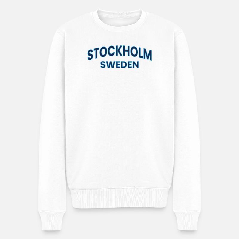 Profil néon de Stockholm Suède - Pull Premium bio Homme - blanc