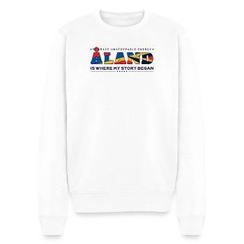 Aeland, wo meine Geschichte begann, Nordisches Erbe - Männer Premium Bio Pullover - Weiß - Vorne - Thijin (182cm)