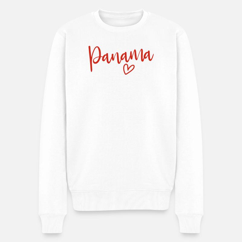 Panama Heart Women’s Love Panama - Pull Premium bio Homme - blanc