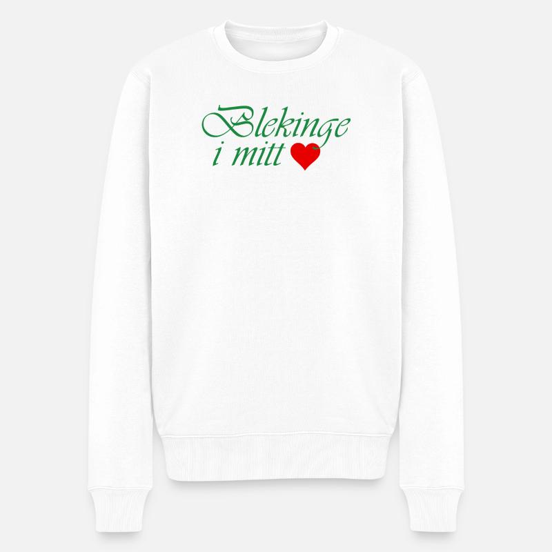 Blekinge in meinem Herzen - Männer Premium Bio Pullover - Weiß