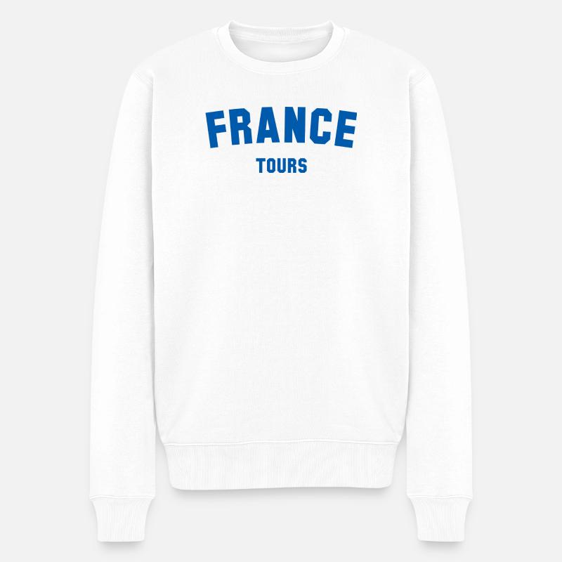 Tours France Frankreich - Männer Premium Bio Pullover - Weiß