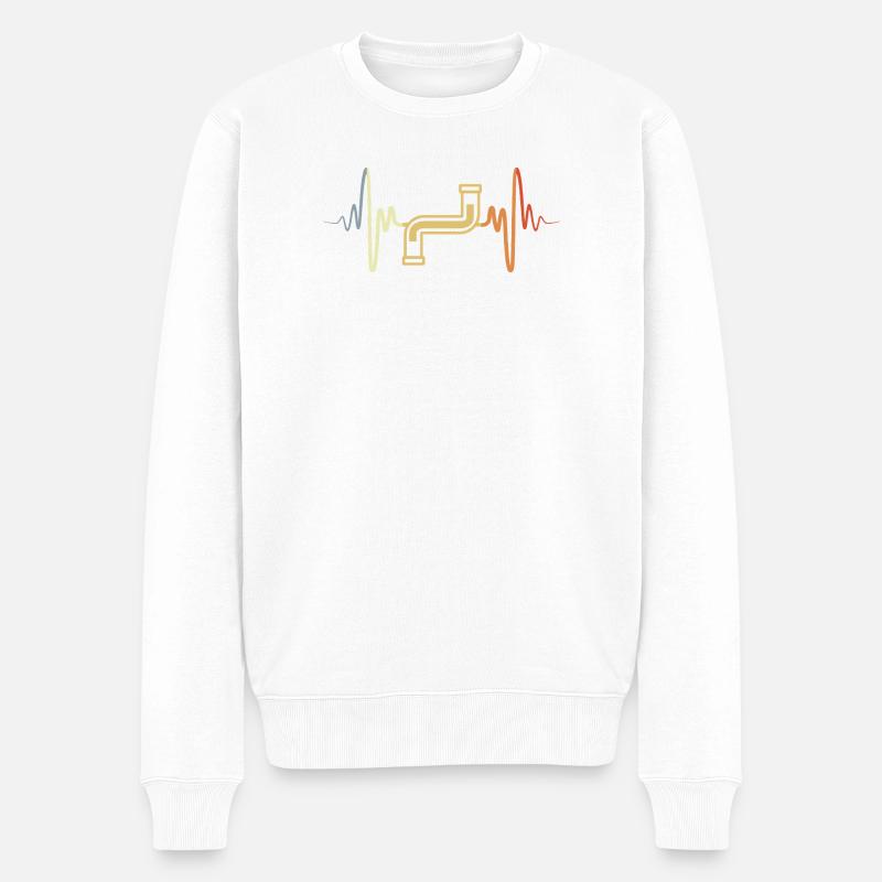 Pipeline Heart Line - Pull Premium bio Homme - blanc