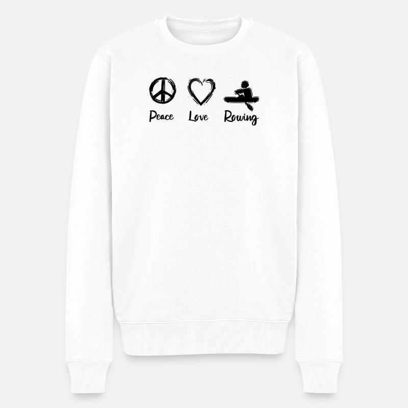 Ruder Liebe - Männer Premium Bio Pullover - Weiß