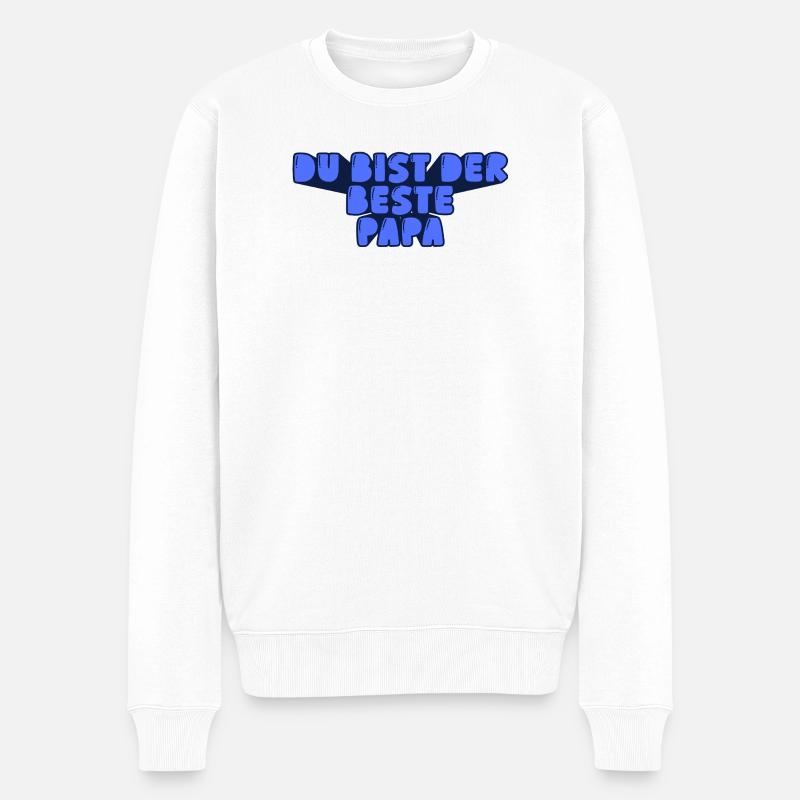 du bist der beste Papa - Männer Premium Bio Pullover - Weiß