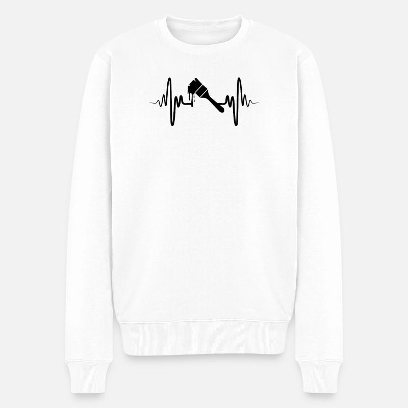 Pinceaux de peintre - Pull Premium bio Homme - blanc