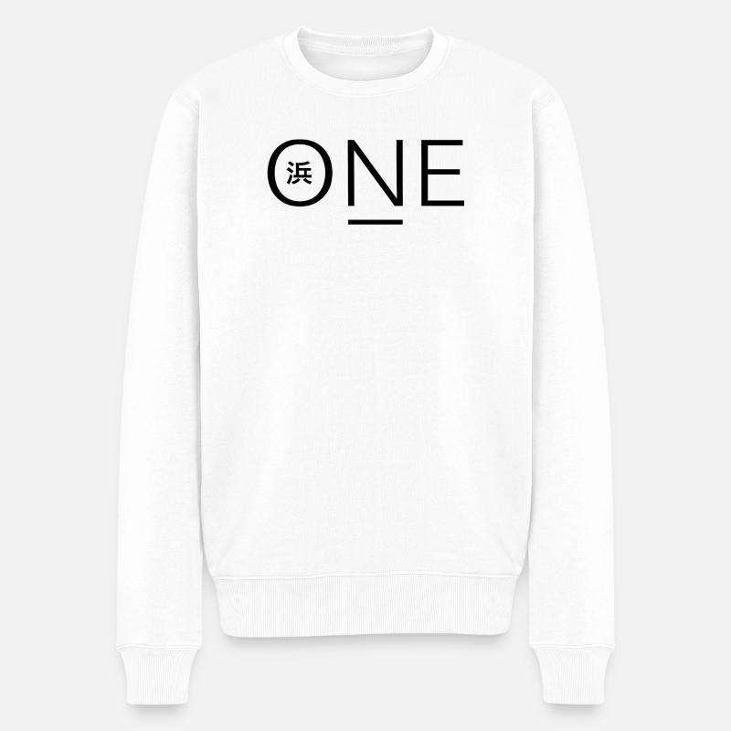 ONE logo - Pull Premium bio Homme - blanc