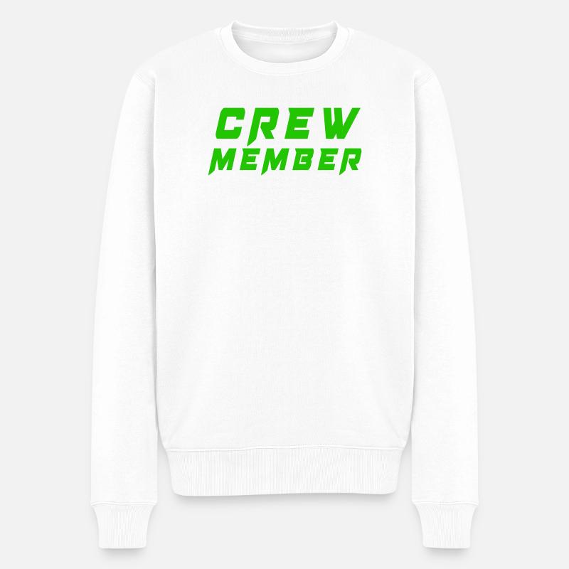  Crewmitglied Schriftzug - Männer Premium Bio Pullover - Weiß