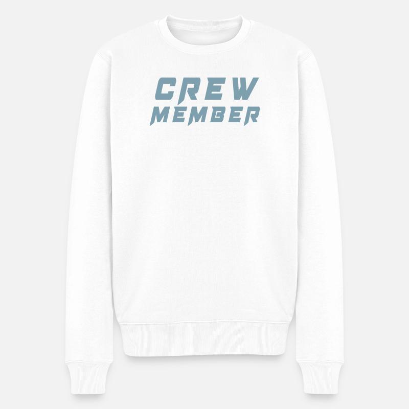 Crew-Mitglied Abzeichen Typografie - Männer Premium Bio Pullover - Weiß