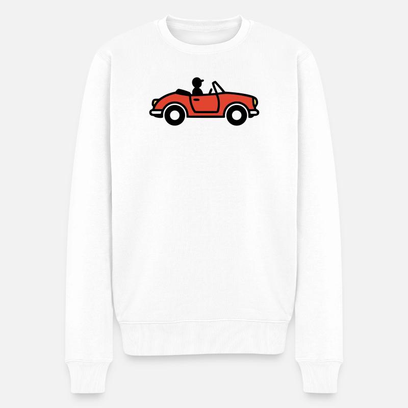 Cabriolet Sportwagen Italien Urlaub Auto - Männer Premium Bio Pullover - Weiß