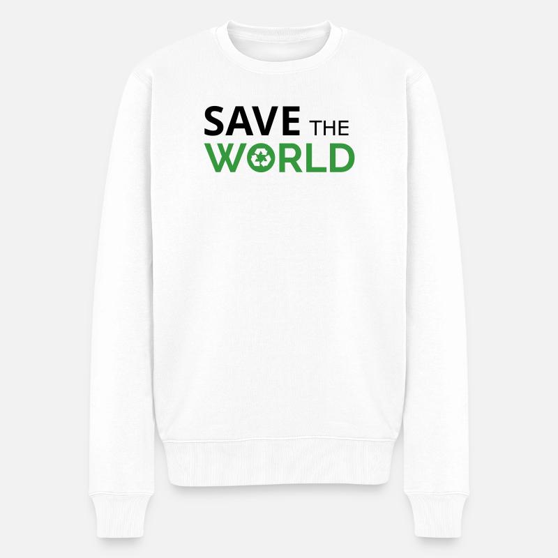 Save the world - Men's Premium Organic Jumper - white