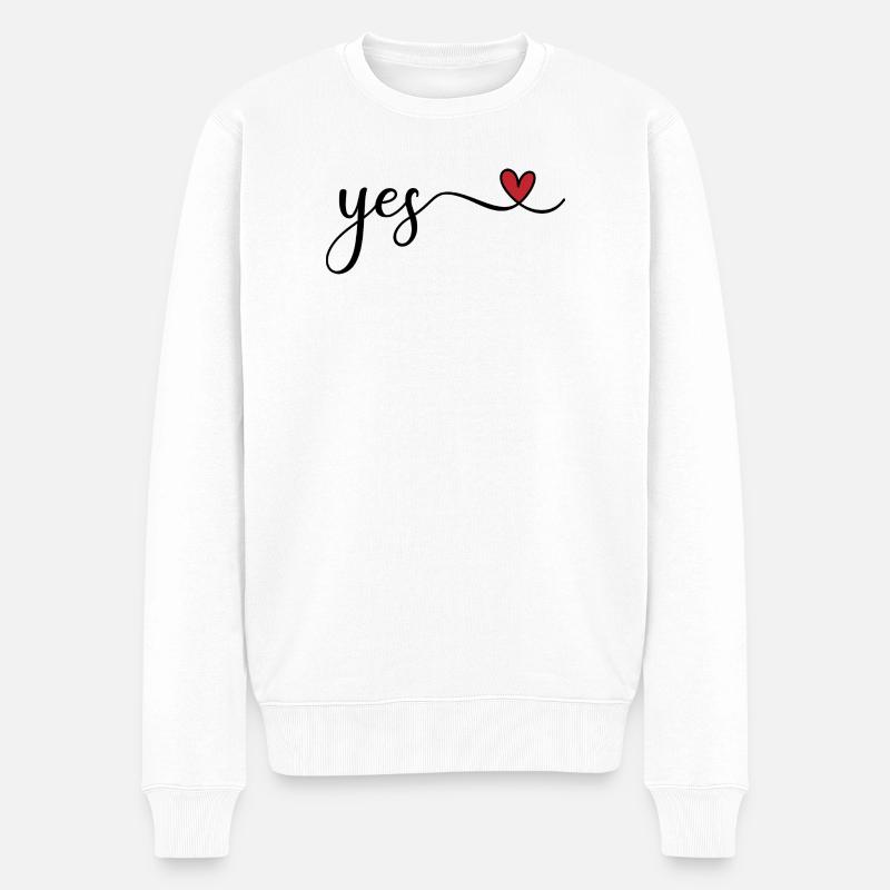 yes - Männer Premium Bio Pullover - Weiß