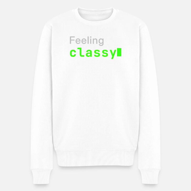 Feeling classy | Developer mood - Männer Premium Bio Pullover - Weiß