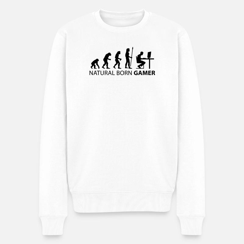 evolution natural born gamer - Männer Premium Bio Pullover - Weiß