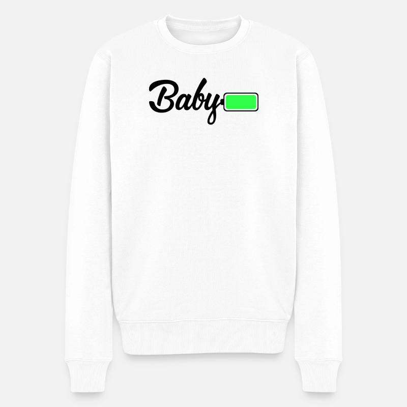 Neon Lime Abstraktes Block-T-Shirt - Männer Premium Bio Pullover - Weiß