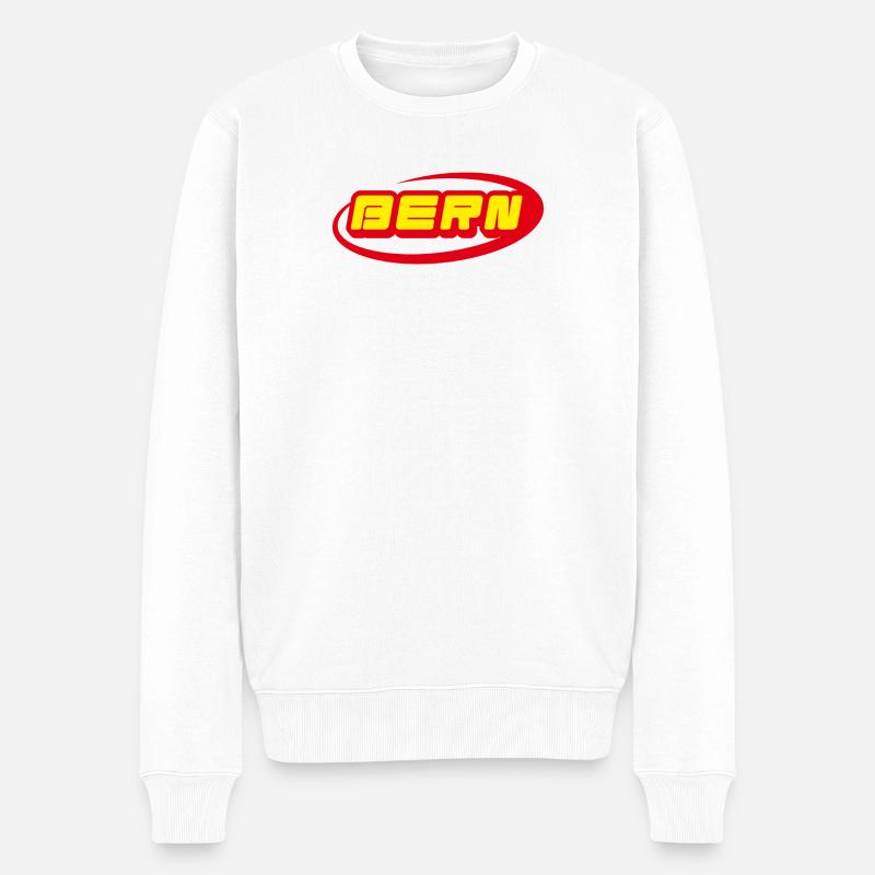 Logo néon de Berne Jaune Rouge - Pull Premium bio Homme - blanc